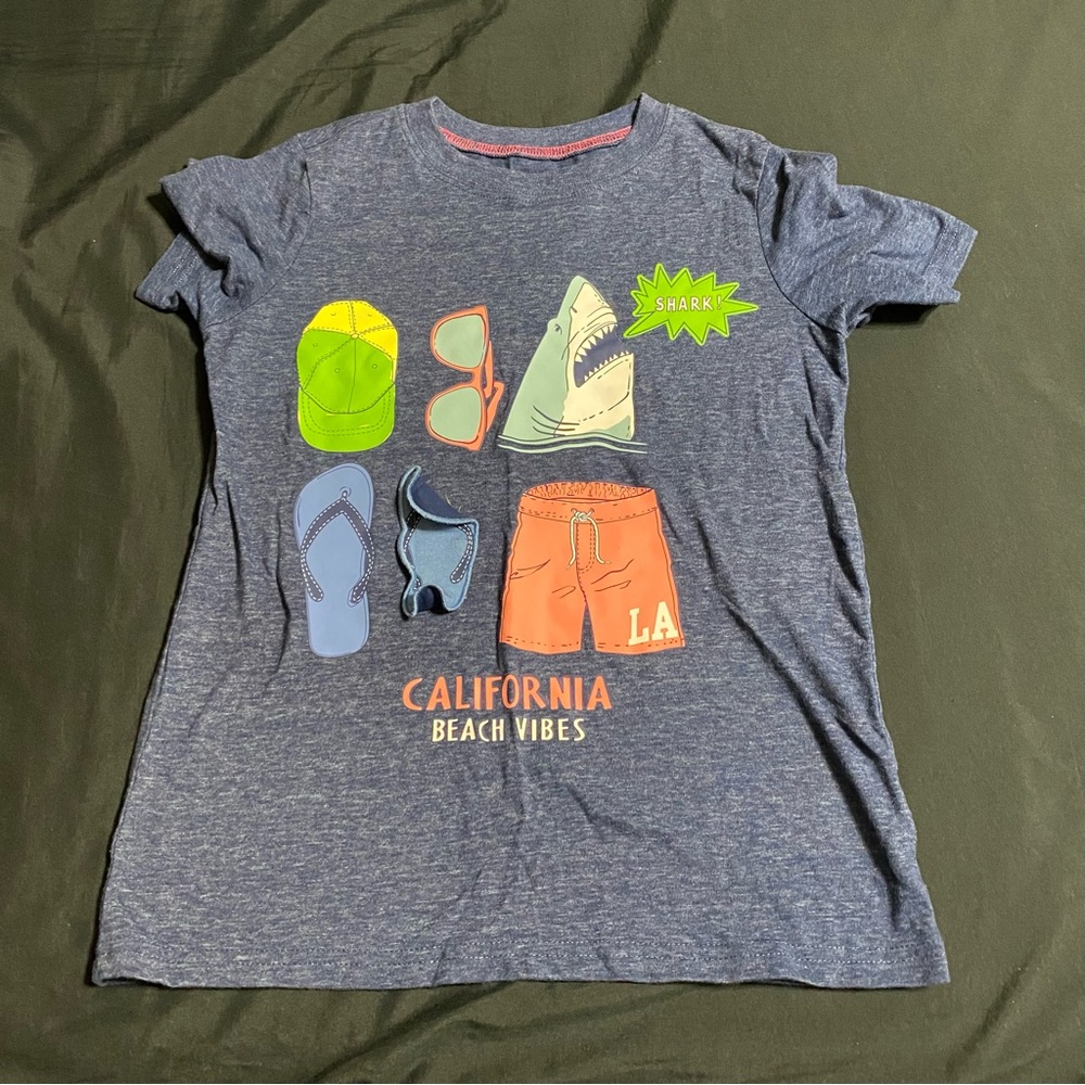 Carter’s Boy Navy Blue Graphic Short Sleeve Tee T-Shirt Size 8